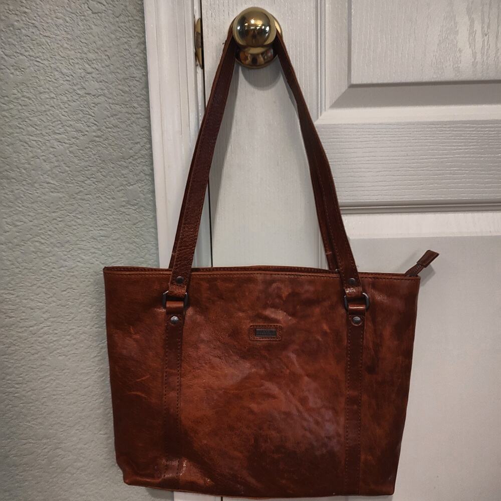 Spikes & Sparrow Brown Leather Tote Shoulder Bag